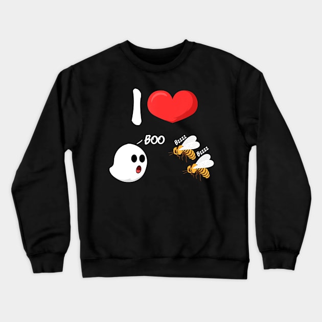 I Love Boo Bees Funny Adult Humor Crewneck Sweatshirt by JaydeMargulies